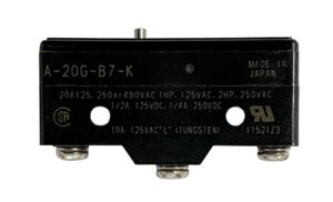 Switch with Pin Plunger (SSC Controls 11416) - 20 Amp 125/250 VAC - Electrical Contact Block – Replaces Honeywell BA-2R62-A4, BA-2R-A2, 534-SS, Omron A-20G-B7-K
